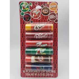 Dr Pepper Lip Gloss Lip Balm 0.14 oz Pack of 6 Flavored Lip Balms Discon…